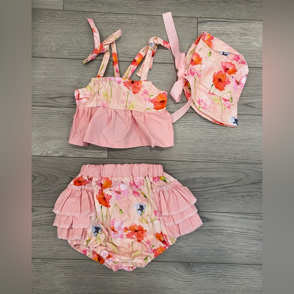 3 piece matching brand new and Handmade girls outfit